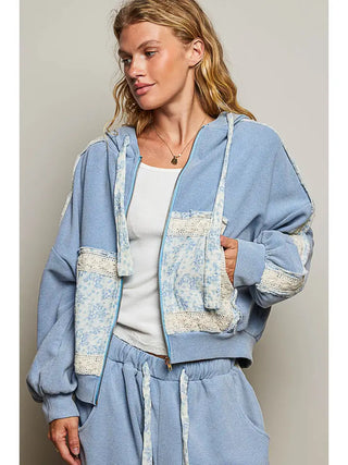 Pol Clothing - Double Gauze Printed Thermal Hooded