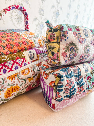 Heart of Grace - Wildflower Patch | Quilted Cosmetic Bags-set of 3