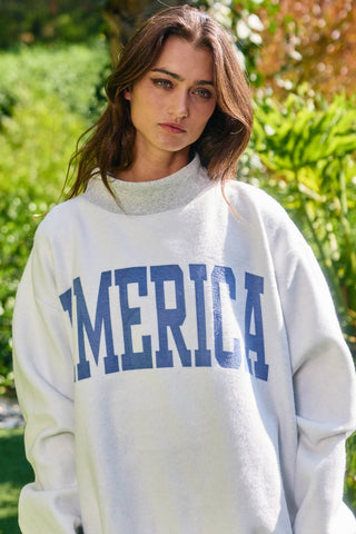 BUCKETLIST USA/America Print Reversible Sweatshirt