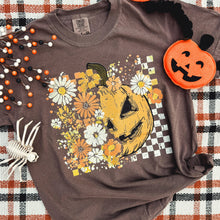 Load image into Gallery viewer, Festivitees - Half Pumpkin Half Flowers Soft Graphic Tee
