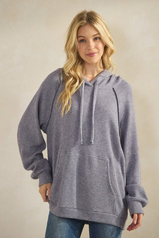 Heimish Long Sleeve Solid Hoodie Top