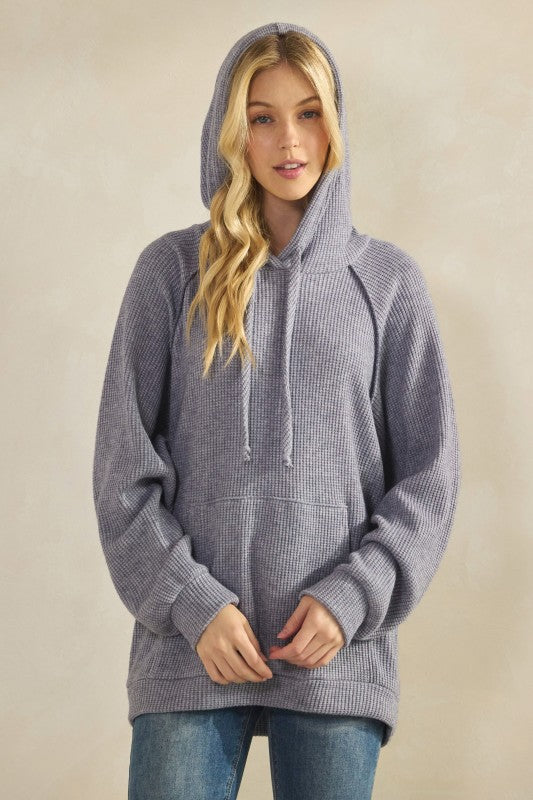 Heimish Long Sleeve Solid Hoodie Top