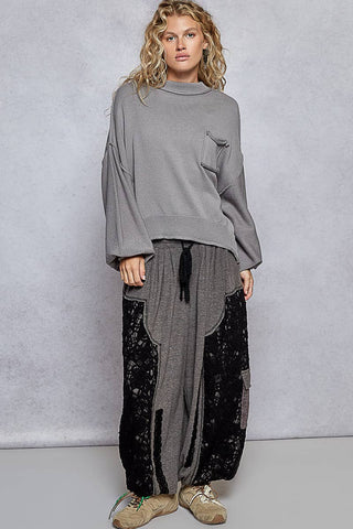 POL Oversized Drop-Shoulder Knit Top