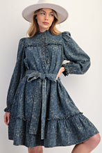 Load image into Gallery viewer, Easel Jacquard Dirty Washed Denim Dress
