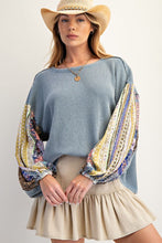 Load image into Gallery viewer, Easel Mix Print Washed Thermal Pullover
