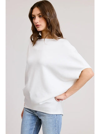Charlotte Avery Relaxed Dolman Sleeve Top –  Off White