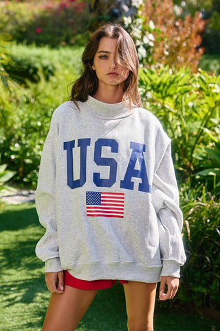 BUCKETLIST USA/America Print Reversible Sweatshirt