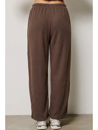 Charlotte Avery - Rib Knit Pull On Pant - Brown