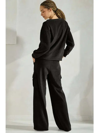 Yelete Relaxed Cargo Lounge Pants – Black