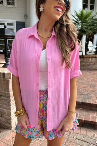 Jess Lea - Sawyer Gauze Top, Pink