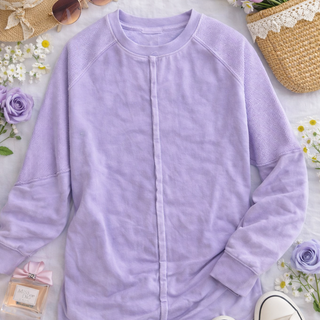 Jady K Waffle Sleeve Raglan Top