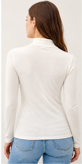 Be Cool - Mock Neck Warmmer Top - Ivory