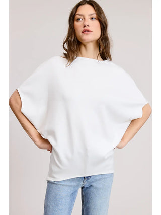 Charlotte Avery Relaxed Dolman Sleeve Top –  Off White