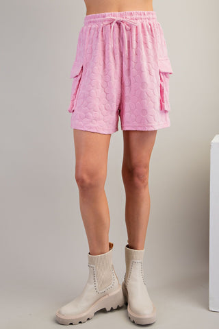 Easel - Flowered Patterned Towel Knit Shorts