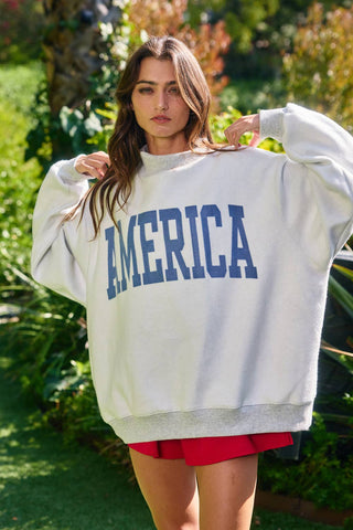 BUCKETLIST USA/America Print Reversible Sweatshirt