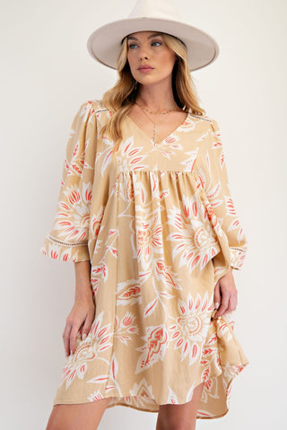 Easel - Printed Rayon Nylon Dress