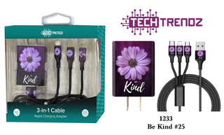 Tech Trendz Quick Charging All In One Set - Red Plaid