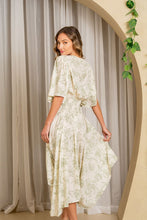 Load image into Gallery viewer, Sew In Love V Neck Maxi Dress - Cream &amp; Green Floral
