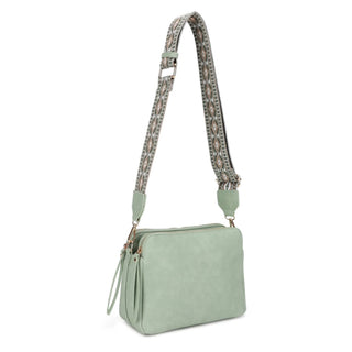 Mila 3 Compartment Crossbody Bag With Guitar Strap