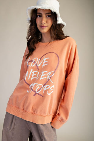 Easel - Love Never Stops Mineral Pullover