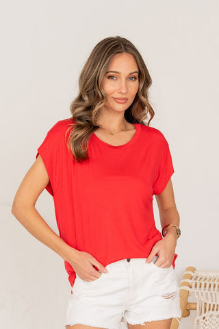 ARRAY Sew In Love Cap Sleeve Top - Red