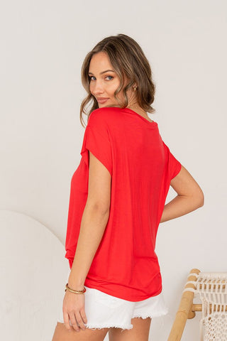 ARRAY Sew In Love Cap Sleeve Top - Red