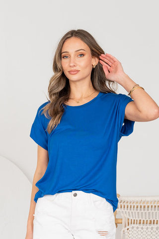 Sew In Love Cap Sleeve Top - Royal Blue