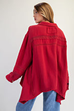 Load image into Gallery viewer, Easel Sharkbite Cotton Gauze Tunic – Oversized Button Down Top
