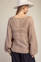 Load image into Gallery viewer, Easel Mocha Polka Dot Washed Cotton Gauze Top | Women’s Long Sleeve Blouse
