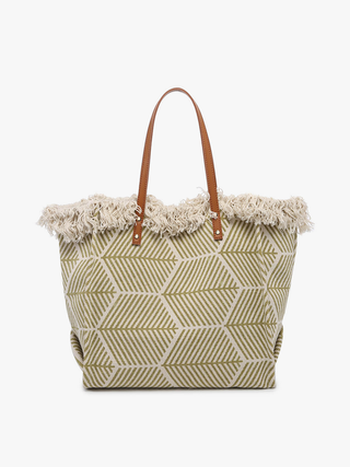 Jen & Co. - Madison Handwoven Fringe Tote – Woven Cotton Bag
