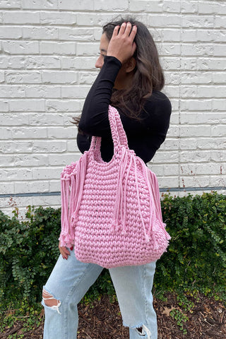 Jen & Co. - Gracie Macrame Satchel w/ Fringe