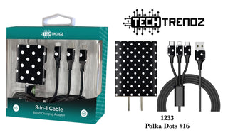 Tech Trendz Quick Charging All In One Set - Red Plaid