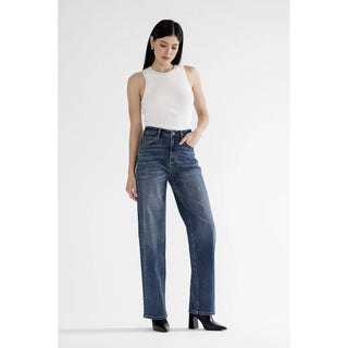 Mica Super High Rise Loose Fit Straight Leg Jeans – Medium Wash | Boutique Denim