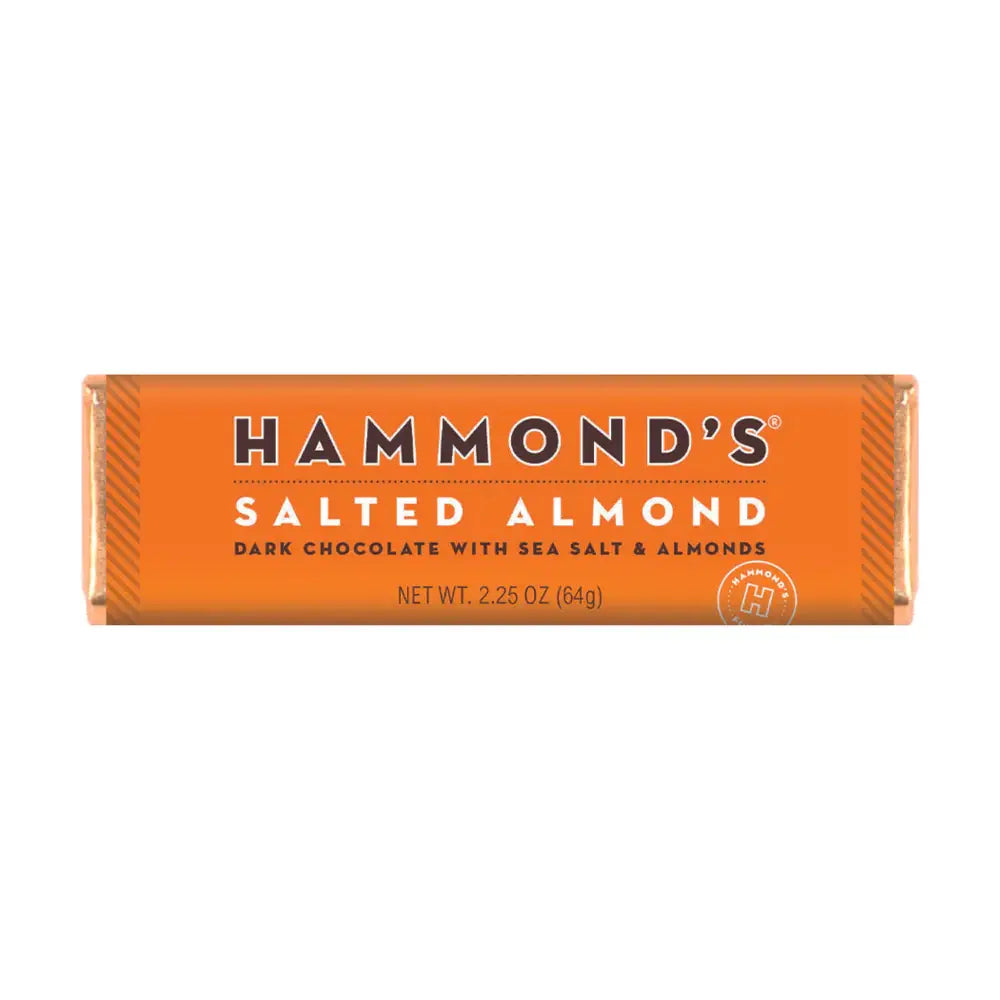 Hammond's Candies - Candy Bar - Dark Chocolate - Natural Salted Almond - 2.25 oz