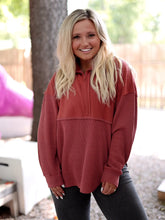 Load image into Gallery viewer, Ready or Not Waffle Quarter Zip – Rust
