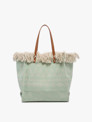 Jen & Co. - Madison Handwoven Fringe Tote – Woven Cotton Bag