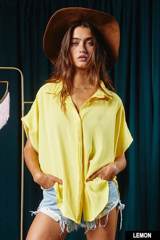 BUCKETLIST - Short Dolman Sleeve Oversized Shirt