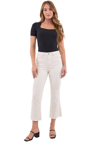 RFM - Mia High Rise Bootcut Cropped Frayed Jeans-RP202234