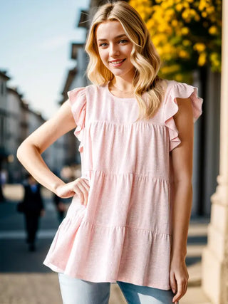 Heimish - Solid Tiered Top - Blush