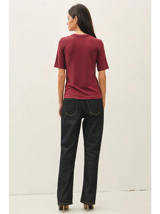 Be Cool - Ultra Soft Short Sleeve Top - Wine