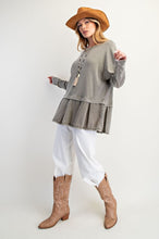 Load image into Gallery viewer, Easel Baby Rib Twill Ruffle Bottom Washed Tunic
