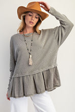 Load image into Gallery viewer, Easel Baby Rib Twill Ruffle Bottom Washed Tunic
