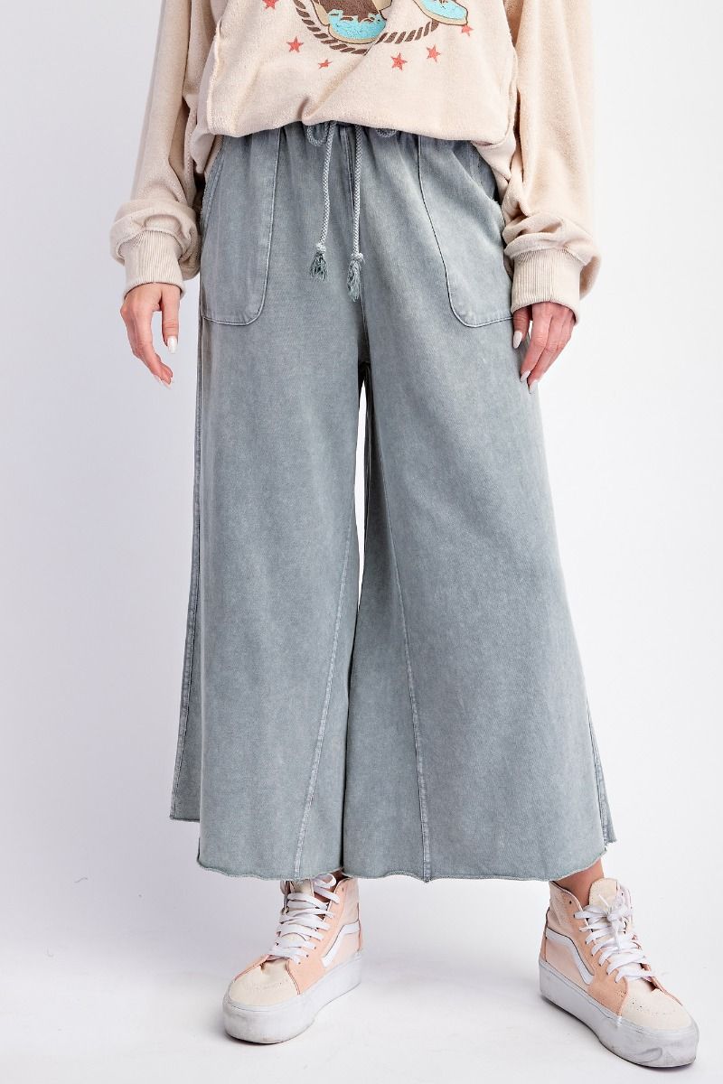 Faded Teal Wide-Leg Lounge Pants