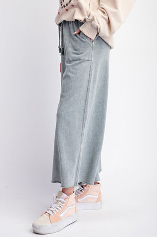 Easel Faded Teal Wide-Leg Lounge Pants