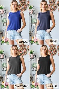 HEIMISH - SLEEVELESS SOLID URBAN RIBBED TOP