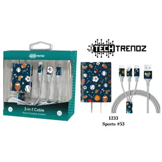 Tech Trendz Quick Charging All In One Set - Red Plaid