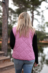 Outbound Quilted Puffer Vest – Dust Rose
