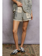 Load image into Gallery viewer, POL Patchwork Stripe Lace Trim Shorts
