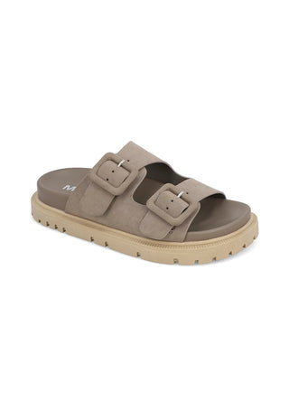 MIA Shoes GEN Slide Taupe Grey– Women’s Sandal with Buckles