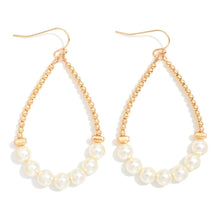 Load image into Gallery viewer, Pearl Beaded Teardrop Earrings – Elegant 2-Inch Drop
